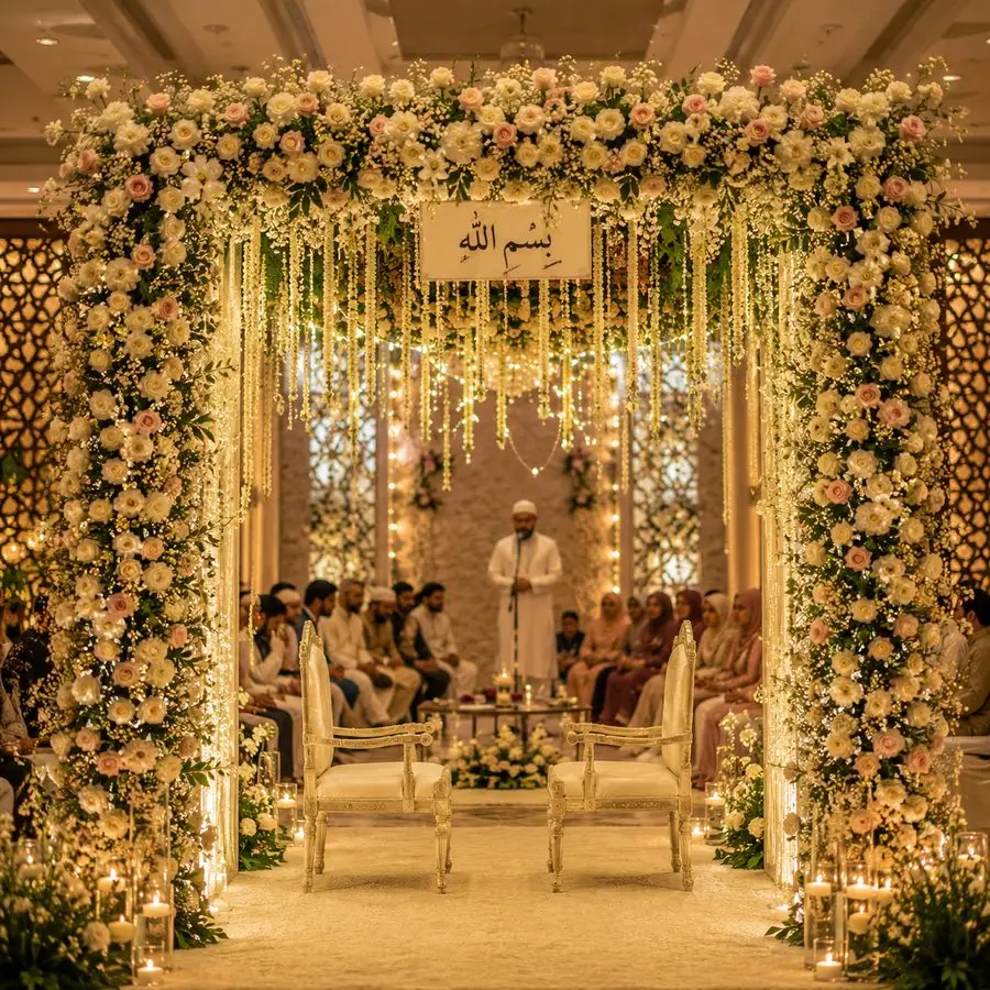 A Muslim bride's Nikah ceremony, representing the destination of Humraah's matrimonial process