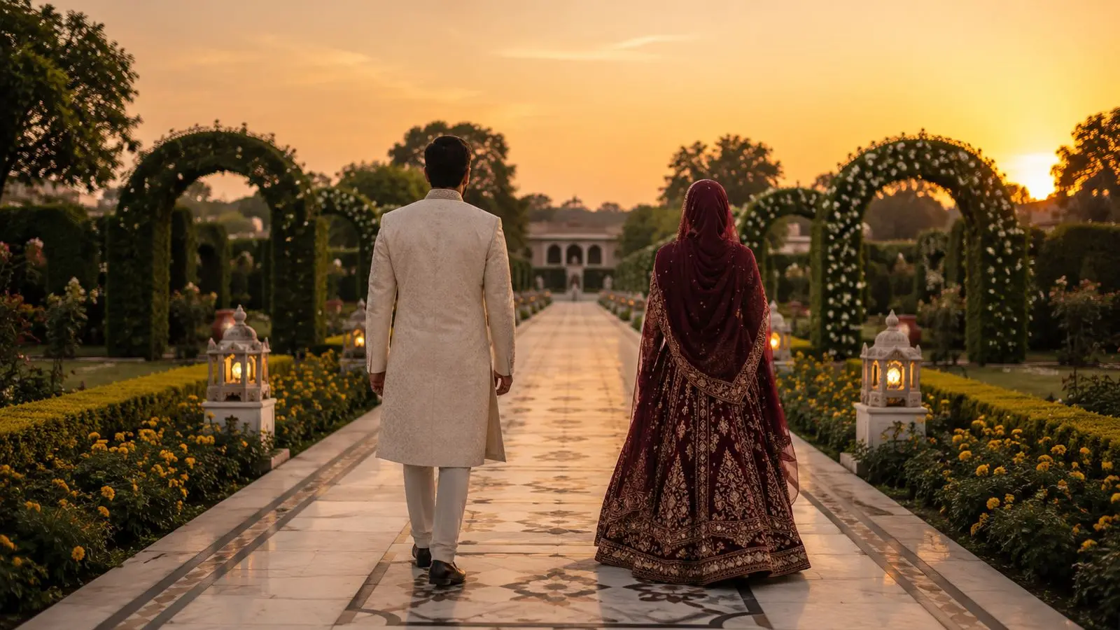 Muslim couple walking the halal rishta path together — Humraah Two Lives, One Path