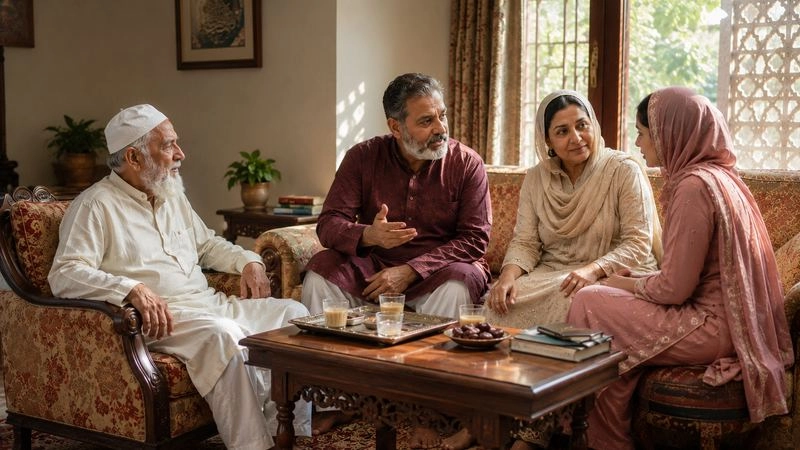 Muslim parents leading a rishta introduction — family first, always, on Humraah